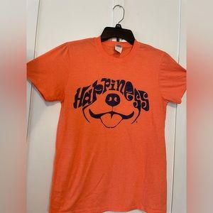 Dog Happiness tee, orange, size Small
